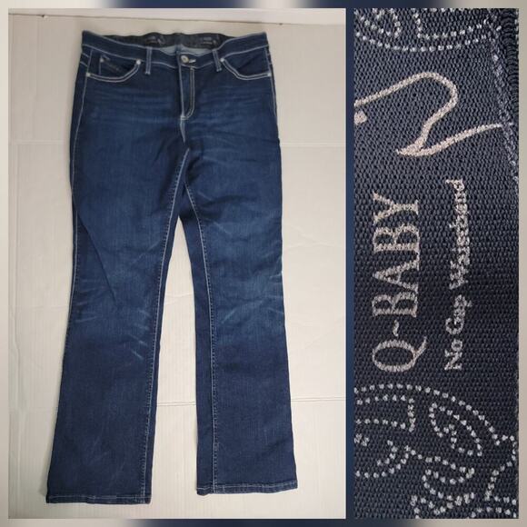 Wrangler Denim - Wrangler Q-Baby Jeans Womens Junior Sz 11/12 Dark Wash Straight Wide Leg WRQ25